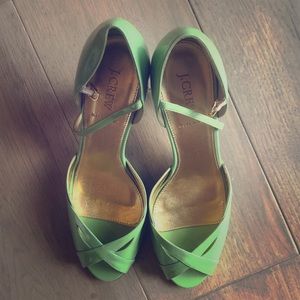 J.Crew Alessia Patent-leather peep-toe heel